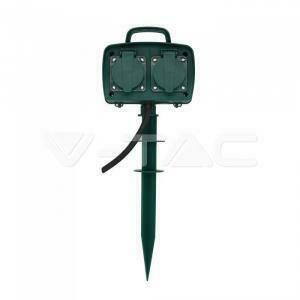 Multipresa da giardino con 4 prese schuko 3500w impermeabile con picchetto per fissaggio a terra vt-1114-3 8810