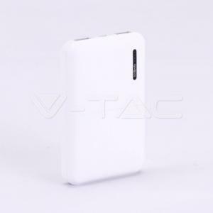 Mini powerbank portatile 5000mah per smartphone con attacco micro usb colore bianco vt-3517 8893
