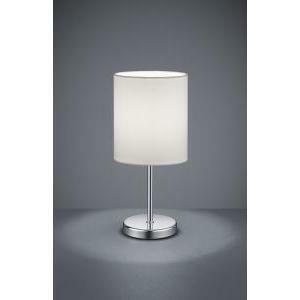 Jerry lampada da tavolo metallo cromato e paralume bianco h. 28,5cm r50491001