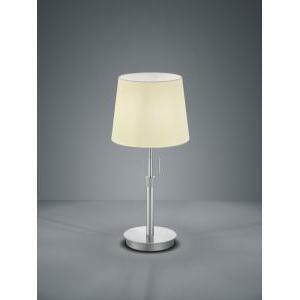 Lyon lampada da tavolo acciaio satinato con paralume bianco regolabile in altezza h. 45-57cm, d.46,5cm 509100107