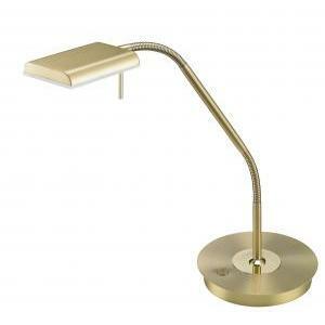 Bergamo lampada da studio led ottone satinato flessibile tocuh dimmer h. 50cm 520910108