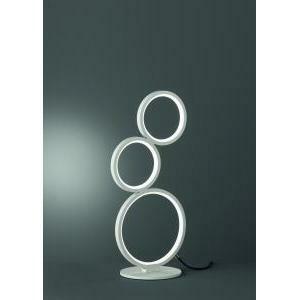 Rondo lampada da tavolo led 3 cerchi metallo bianco opaco con varialuce h. 44cm 522610331