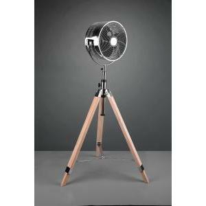 Tromso ventilatore da terra cromato e legno 3 piedi con interruttore 3 velocita' regolabile in altezza h. 140cm d. 28cm r036-06