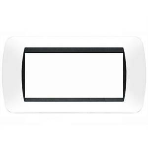 Living international placca 7 moduli in plastica colore bianco l4807pb