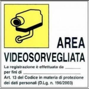 Cartello videosorveglianza 6x16cm alabc956a