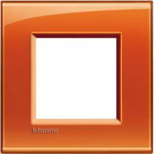 Livinglight placca 2 moduli colore arancio deep  lna4802od
