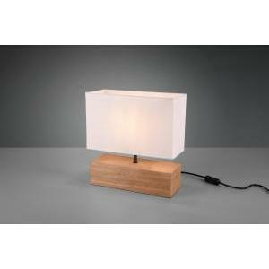 Woody lampada da tavolo grande base legno naturale e paralume bianco l. 30 cm x h. 30cm r50181030
