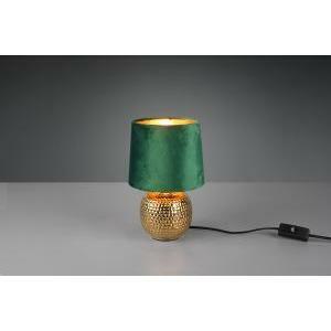 Sophia lampada da tavolo base ceramica oro e paralume effetto velluto vere h. 26cm r50821015