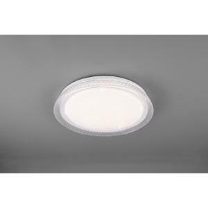 Heracles plafoniera led diffusore bianco effetto stelle con bordo trasparente rigato e telecomando multifunzione d.38 r62371100