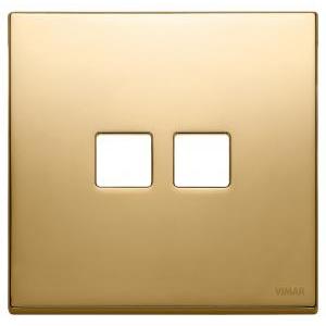 Placca  eikon exé 2 moduli x 2 posti - modello vintage colore oro 22682.2.82