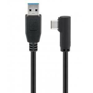 Cavo usb 3.0 tipo a a usb tipo c angolato 90 3mt nero 665042