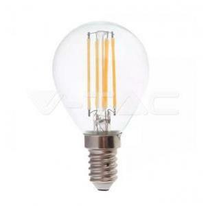 Lampadina led a sfera e14 6w 6400k p45 trasparente filamento vt-2466 2847