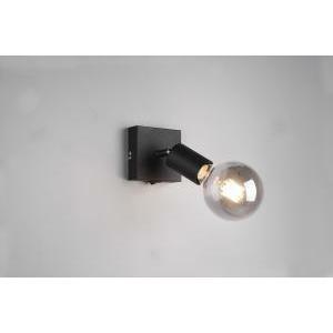 Vannes spot singolo orientabile nero con interruttore lampadina esclusa r80181732