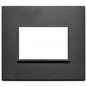 Eikon evon placca 3 moduli alluminio  colore nero totale  21653.18