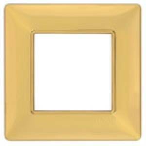 Plana placca 2 moduli tecnopolimero  colore oro lucido 14642.24