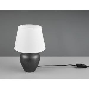 Lampada da tavolo abby ceramica nichel anticato e diffusore bianco ip20 lampadina esclusa altezza 26cm r50601001