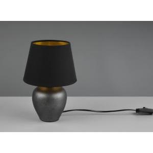 Lampada da tavolo abby ceramica nichel anticato e diffusore nero ip20 lampadina esclusa r50601002