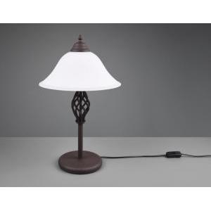 Lampada da tavolo rustica ruggine con diffusore vetro bianco lampadine escluse 501000224