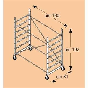 Trabattello modulo base h.192 con ruote portata 170 kg rapido 160  rapido/161