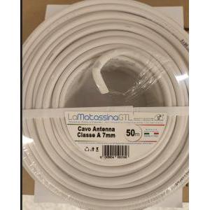 Cavo antenna classe a 7mm  50 metri bianco-mtvsata++7bi50