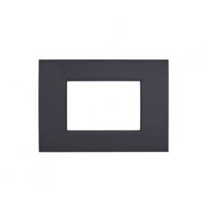 Placca tecnopolimero art compatibile bticino livinglight lna4803ar 3moduli nero - 8003- 02