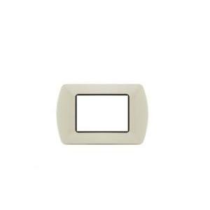 Placca metallo art compatibile bticino livinglight 3moduli panna - 8803-28