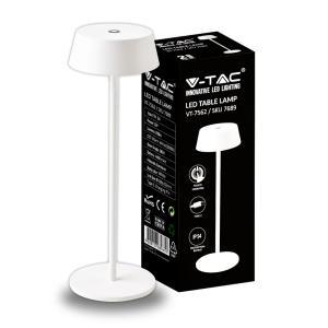 Lampada da tavolo led  ricaricabile - 7689 colore bianco 2w dimmerabile