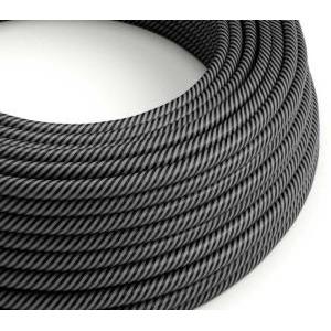 Cavo tessile al metro creative-cables vertigo grafite e nero lucido erm38 2x0,75mm -xz2erm38