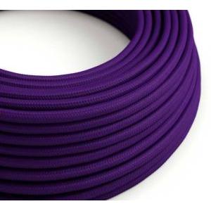 Cavo tessile al metro creative-cables effetto seta viola imperiale lucido rm14 2x0,75mm - xz2rm14
