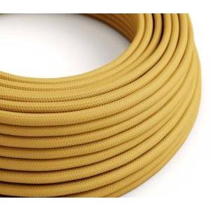 Cavo tessile al metro creative-cables effetto seta giallo senape lucido rm25 2x0,75mm - xz2rm25