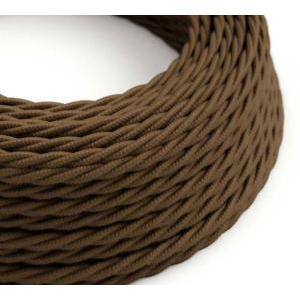 Cavo tessile al metro creative-cables in cotone marrone espresso tc13 2x0,75mm - xz2tc13