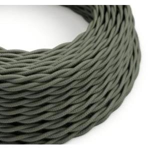 Cavo tessile al metro creative-cables in cotone verde salvia tc63 2x0,75mm - xz2tc63