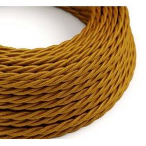 Cavo tessile al metro creative-cables effetto seta oro lucido tm05 2x0,75mm - xz2tm05