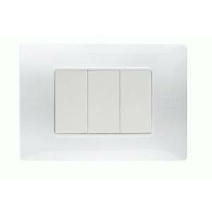 Placca 3p tecnopolimero bianco ghiaccio 11803.bg