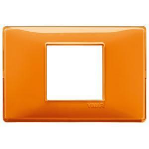 Plana placca 2 moduli centrali colore reflex arancio 14652.48