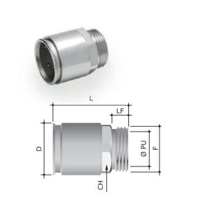 Raccordo rapido tubo-scatola  d 32mm m32x1,5 -  6111-a32n