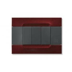 Placca in metallo bordeaux metallizzato serie antracite 10903.77