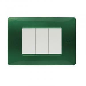Flexa placca tecnopolimero colore verde 3 moduli 11803.vr