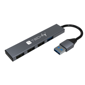 Hub usb-a ic intracom 3 porte usb-a 2.0 + 1 porta usb-a 3.2 grigio - 365955