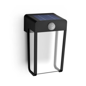 Lampada da parete led a energia solare con sensore philips shroud 2.3w 2700k nero - 26550900