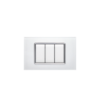 Placca  art 3 moduli bianco - 8003bl-1