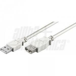 Cavo usb 2.0 da spina usb tipo 'a' a presa usb tipo 'a' - 5m - bianco 95-601/5wb