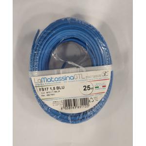 25mt di cavo unifilare fs17 sezione 1,5mmq colore blu mfs171,5bl25