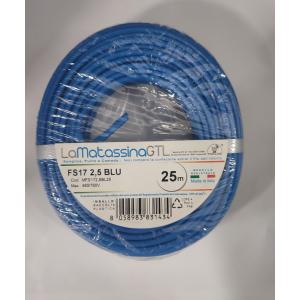 Cavo unifilare fs17  2,5mm 25 metri blu-mfs172,5bl25