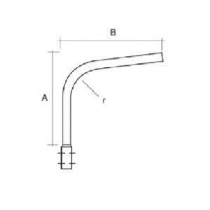 Sbraccio singolo 100x100cm con diametro 60mm  fama100lzis051n