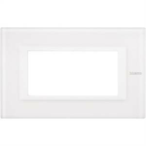 Axolute placca 4 moduli in vetro colore bianco ha4804vbb