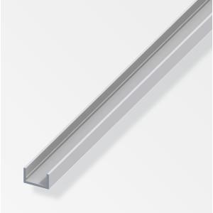 Profilo a u alfer aluminium 10x13.5mm lunghezza 2m argento - 05061