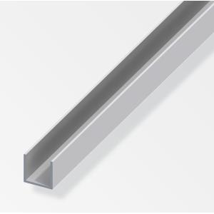 Profilo a u alfer aluminium 8.2x10.1x1.3mm lunghezza 1m argento - 01065