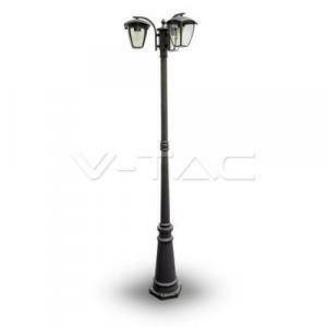 Lampada da giardino attacco 3xe27 in alluminio/vetro colore nero vt-740 7063