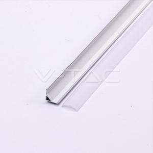 Profilo in alluminio 2mt 15,8x15,8 per strisce led colore bianco vt-8109-w 3369
